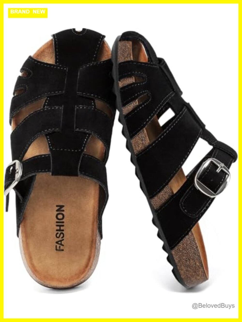Suede Clogs Women Fisherman Sandals Cork Footbed Mules Slip On